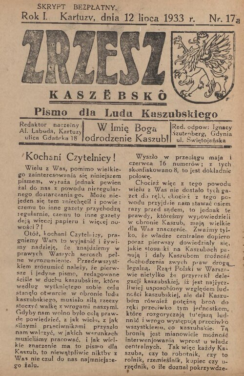 Archiwalny numer gazety Zrzesz Kaszëbskô